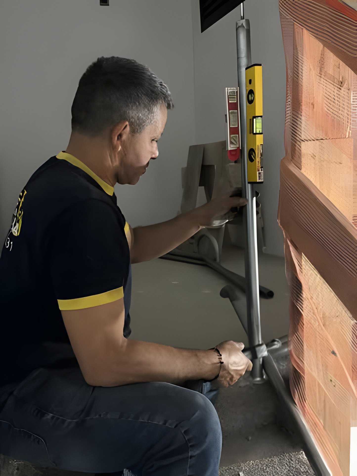 Serralheiro da Pépe Serralheria instalando um portão